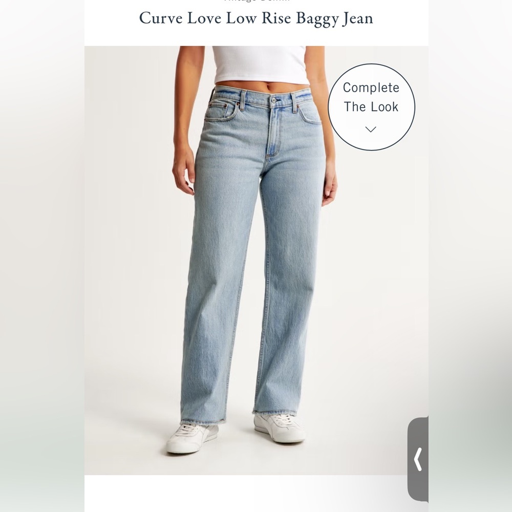 Abercrombie 90’s curve love low rise baggy jean. NWT